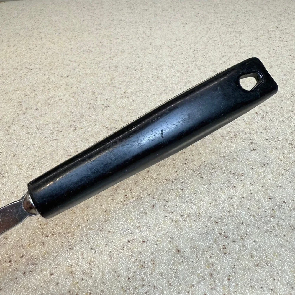 Vintage Ekco USA‎ Meat Carving Fork Stainless Steel Black Handle 2 Tine Tool